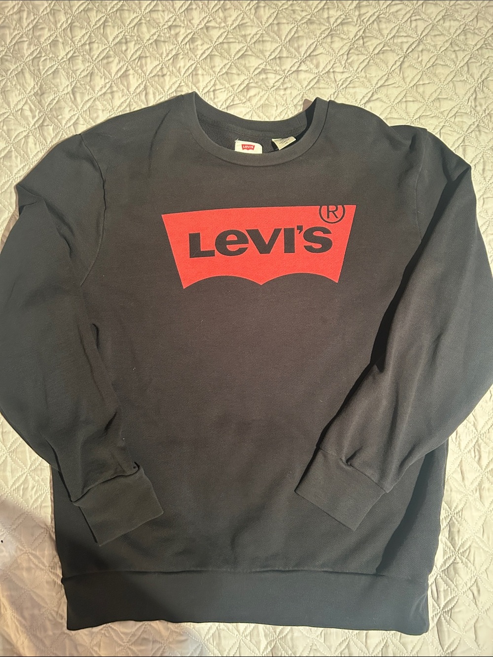 Levi's Black Crewneck Sweatshirt with Red Batwing Logo